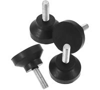 HEALLILY 4 Pies Niveladores Ajustables para Muebles, Patas de Mesa Niveladoras M8, Goma y Metal, 4 Pcs, Negro, Antideslizantes y Amortiguación para Suelos Irregulares y Uso Industrial