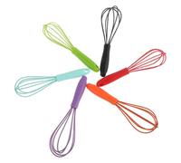 HEALLILY 6 Piezas Batidor de Alambre Pequeño de Acero Inoxidable Silicona, Mini Batidor Manual para Cocinar y Hornear, Herramienta Versátil para Mezclar y Batir en Repostería
