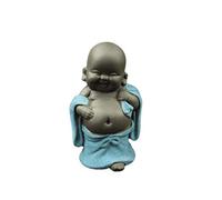HEALLILY Decoración de La Estatua de Buda Riendo, Escultura de Buda Sonriente, Pequeño Bebé Monje Estatuilla, Adornos para El Hogar, Regalo Azul