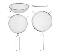 HEALSOPTHY Colador de Malla Fina de Acero Inoxidable para Tamizar Harina 3 Piezas y Asas Ergonómicas, Adecuado para Hornear y Uso en Cocina en Casa
