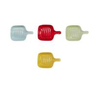 HEALSOPTHY Juego de 4 Platos de Cerámica Redondos para Salsa y Condimentos, Decorativos Rebabas, Ideales para Picnic y Barbacoa Reutilizable