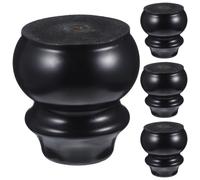HEALSOPTHY Patas de Repuesto 4 Piezas Sofá de Madera Maciza para Negro | Cama y Tocador, Acabado Negro, Diseño Robusto, Set de 4 Unidades para Montaje en Mobiliario