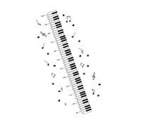 HEALSOPTHY Pegatina de Pared Medidora de Altura, Adhesivo Decorativo Removible de Pvc Diseño de Piano, 15x115 Cm, para Dormitorio Infantil, Sala de Juegos y Pasillos