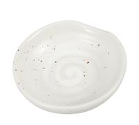 HEALSOPTHY Soporte de Cerámica Blanco para Cucharas de Cocina Estilo Japonés, Plato Pequeño Redondo para Salsa y Utensilios, Adecuado para Decoración de Mesa y Cocina