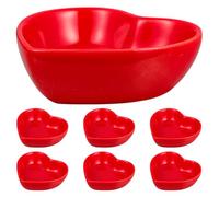 Healvian 6 Platos Pequeños para Condimentos Forma de Corazón, Cerámica Resistente al Calor y Aptos para Congelador, Ideales para Servir Salsas en Navidad