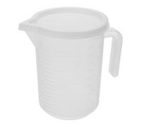 Healvian Jarra Medidora de Plástico con Tapa y Capacidad de 1000ml, Superficie Graduada y Diseño Ligero Adecuado para Medir Líquidos Cocina Reutilizable