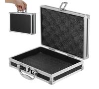 Healvian Maletín de aluminio pequeño para herramientas, vacío, con espuma en cubos, portátil, resistente al agua, caja de herramientas (230 x 110 x 51 mm)