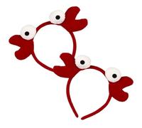 HEANUJJ Diadema de Cangrejo Roja para Niñas, Ligera y Cómoda, Adecuado para Fiestas de Halloween y Navidad, Pack de 2 Diademas de Algodón Diseño Creativo y Divertido