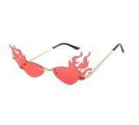 HEANUJJ Gafas de Sol Forma de Llama, Lente Roja, Accesorio Fotográfico para Fiestas, Diseño Ligero y Resistente, Gafas Divertidas para Celebraciones y Eventos Sociales