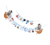 HEANUJJ Pancarta y Cartel de Feliz Cumpleaños Colgante de Papel Decoración de Halloween para Fiesta Infantil Temática Pirata para Festivales