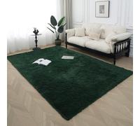 Hearda Alfombra Peluda Salon, Alfombra Shaggy Pelo Largo Alfombrilla Habitacion Moderna Suave Esponjosa con Base Antideslizante para Dormitorio Habitación Infantil (Verde Oscuro H,60x120cm)