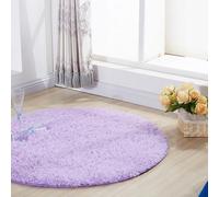 Hearda Alfombra Redondo Peluda Salon, Alfombra Shaggy Pelo Largo Alfombrilla Habitacion Moderna Suave Esponjosa con Base Antideslizante para Dormitorio Habitación Infantil (Morado A,60cm)