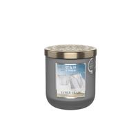 HEART & HOME - Vela perfumada a base de cera natural de soja para el hogar - Jarra pequeña de lino fresco - Duración de combustión 30 h - Regalo, decoración y perfume para el hogar - tarro de cristal