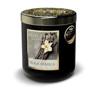 HEART & HOME - Vela perfumada a base de cera natural de soja para el hogar - Tarro pequeño de vainilla negra - Duración de combustión 30 h - Regalo, decoración y perfume para el hogar - tarro de
