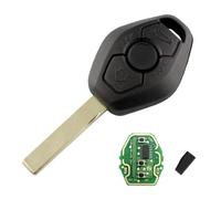 Heart Horse Carcasa de 3 Botones Mando a Distancia de Coche con 433 MHz ID44/PCF7935 Chip para B-MW E38 39 46 X3 5 Z3 4 1/3/5/7 Series Llave Remota Reemplazo con Batería y HU92 Hoja EWS Sistema