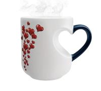 Heart Magic Mug - Color Changing Coffee Cup, 325ml Ceramic Tumbler,