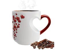 Heart Magic Mug - Color Changing Coffee Cup, 325ml Ceramic Tumbler,