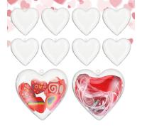 Heart Shaped Boxes - Valentine Fillable Organizer | Small Candy Jar Set, Decorative Gift Storage Collection Kit, Reutilizable Party Favor Display Containers For Wedding New Year Birthday Cards Ribbons