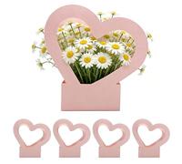 Heart Shaped Flower, Bag 5 Pack Waterproof Foldable, Bouquet Holder Portable, with Floral Gift Bags for Roses and Bouquets Design, Decorative Flower Wrapping for Valentines Wedding Party Use