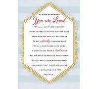 Heartfelt Wishes - Tarjeta de felicitación sentimental con texto en inglés "You Are Loved" (22,8 x 15,2 cm), diseño de texto en inglés