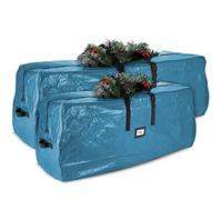 Hearth & Harbor Caja de almacenamiento impermeable para árbol de Navidad hecha de material plástico PE, azul, 7.5 pies a 9 pies