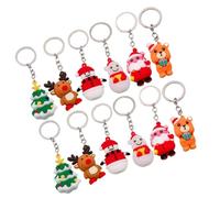 HEATSHAKING 12 Piezas Llavero Navideño de Silicona Diseño de Reno y Santa Claus, Decoración Práctica para Bolso o Llaves, Obsequio para Mujer en Navidad Varios estilos