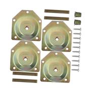 HEATSHAKING Placa de Conexión para Patas de Muebles Tornillos, Kit de Reparación de Patas de Silla Ángulo 12°, Tamaño 70x67x1.2 Mm, 4 Piezas Zincado para Sofá, Silla y Mesa