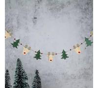 Heaven Sends Guirnalda de madera de renos y rbol de Navidad, 1,2 m, decoraciones festivas para colgar | decoraciones de manto, guirnaldas de madera