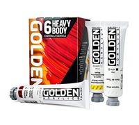 Heavy Body Acrylics by GOLDEN, Essentials Set, 6 colores, pintura acrílica profesional