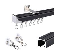 Heavy Du ain - Sistema de riel para montaje en pared, barra ajustable para cenador, oficina, divisor de habitaciones, disponible en negro, blanco y rosa d