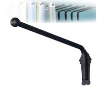Heavy-Du - Barra de brazo giratorio ajustable de 25 mm con remates redondos clásicos, 90 cm / 35in, color negro, perfecta para puertas y puertas, 1 unidad de cortina