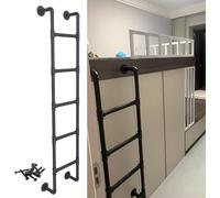 Heavy-Du - Escalera de salida para pozos de ventana de sótano, escalones de metal montados en la pared, escalera de 2,1 m, capacidad de carga de 150 kg, color negro h
