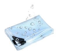 Heavy-Du - Lona de malla impermeable de 4 x 8 m, cubierta de lona transparente con esquinas de goma reclinadas, ideal para uso en exteriores, láminas de polietileno para una protección versátil