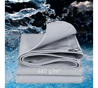 Heavy Du - Lona impermeable de PVC de 1,5 x 21,5 m, 460 g/m², resistente a los rayos UV y al desgarro, cubierta industrial para jardín, leña, barcos, camión, lámina protectora gris para uso en