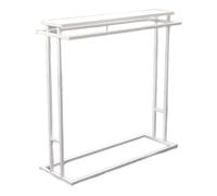 Heavy Du - Perchero de doble barra, moderno organizador de ropa para dormitorio y tienda, estante de ropa colgante blanco, 120 x 50 x 130 cm, Fash Sto Solut