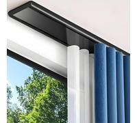 Heavy Du Silent - Sistema de riel de techo de doble fila de aluminio, 3,8 m / 12.5ft para sala de estar, dormitorio, hospital, riel deslizante negro para suavidad e ili