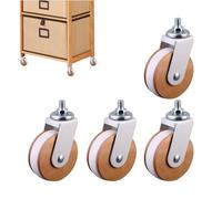 Heavy Duty Casters, M8 Threaded Stem Castor Wheels Set Of 4 - Anti-Slip Heavy-Duty Swivel Casters For Furniture, Desk, Shelving, Cart & Workbench | Replacement Wheels For Office Chair, Table, Cabinet