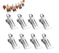 Heavy Duty Clothespins, Strong Garment Clips, Multi Purpose Hanging Clamps, Anti Slip Grip Hold, Portable Design, 8 Pieces Set, for Kitchen Travel Home Laundry Outdoor Bathroom Photo Food Use