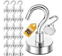 Heavy Duty ganchos magnéticos, fuerte imán de neodimio gancho para hogar, cocina, lugar de trabajo, oficina y garaje, sujeción hasta 12 libras
