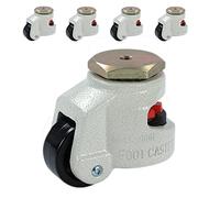 Heavy Duty Wheels Set 4pcs KATSU Juego de 4 Ruedas Giratorias para Trabajo Pesado, Ruedas Giratorias de Nivelación Móviles GD-100S para Máquina Retráctil Maquinaria Pesada Mesa (Silver, 60S)
