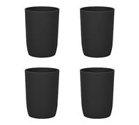 Hebaogugu Vasos para cepillos de dientes apilables para adultos y niños, 4 unidades, 280 ml (negro)