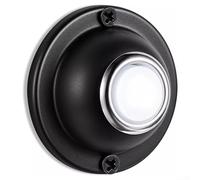HEBEOT Botón pulsador de timbre, redondo, de metal, negro, con cable, LED iluminado para puerta delantera del hogar