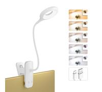 HECDSTLY Paquete de 2 luces LED de lectura con clip, 25 modelos de luces de cama recargables por USB con abrazadera fuerte para cabecero, protección ocular, lámpara inalámbrica para marco de cama,