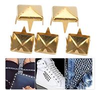 HEEPDD 400 Juegos de Tachuelas Piramidales de 4 Mm a 7 Mm para Ropa, Bricolaje en Cuero, Garra de Metal, Puntas Cuadradas, Tachuelas Plateadas y Púas para Chaquetas de Cuero, Bolsos, (GOLD 4mm)