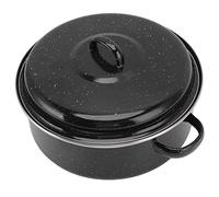 HEEPDD Bandeja para Asar Esmaltada, Hierro Fundido para Hornear Carne y Verduras, Apta para Horno a 450F, Ideal para Reuniones Familiares, Herramientas de Cocina (Cubierta de hierro 26CM)