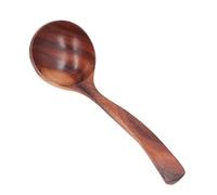 HEEPDD Cucharón de Largo, Cuchara para Servir Sopa Pulida de Madera de para Mezclar y Cocinar de Forma Segura en Vajilla de Cocina Antiadherente (S)