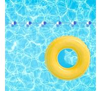 HEEPDD Cuerda Divisoria para Piscina, Línea de Carril de Natación con 11 Bolas de, 5 M de Longitud, Cuerda de Nailon Azul y Blanco, Ganchos de Acero Inoxidable para Piscina,