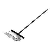 HEEPDD Horquilla para Heno Resistente 20 Púas Rastrillo de Granero | Horquilla de metal con extensible de 53,54 pulgadas, cabezal de limpieza de 15 x 11,81 pulgadas, diseño de púas a prueba