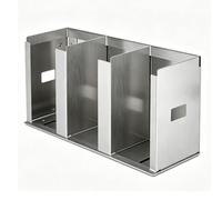HEEPDD Portavasos de Acero Inoxidable, Organizador de Tazas Divisor Ajustable, 3 Compartimentos, Montaje en Pared o Almacenamiento en Encimera para Estación de café, Gabinete de Cocina, Restaurante