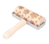 HEEPDD Rodillo de Amasar Navideño, Rodillo de Masa de Madera Grabado para Hornear en Días Festivos, Perfecto para Decorar Galletas y Repostería Casera para Productos para Hornear Divertidos en